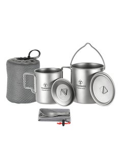 Buy 3-Piece Titanium Pot Set 349grams in Saudi Arabia