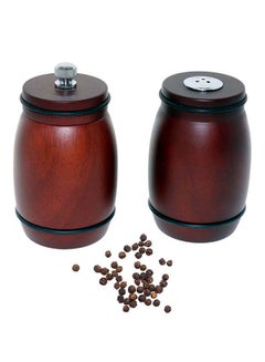 اشتري 2-Piece Pepper Mill And Salt Grinder Set Brown/Black 5x5x8centimeter في السعودية