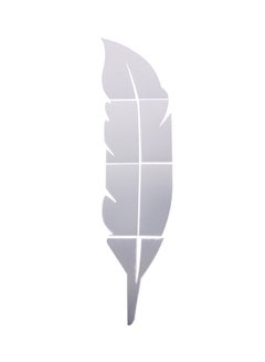 Buy 6-Piece Feather Wall Sticker Silver 70grams in Saudi Arabia