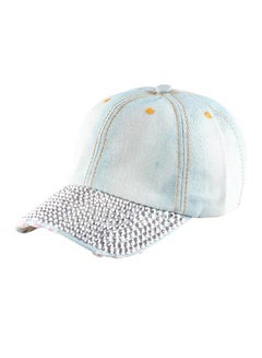 Buy Rhinestone Embellished Baseball Cap HL171 Blue/White in UAE