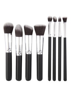 Buy 8 Piece Makeup Brush Set Black/Silver in Saudi Arabia