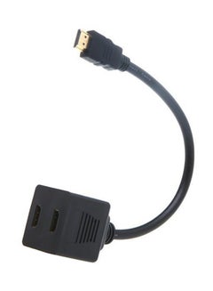 Buy Dual HDMI Female To Male Port Adapter Black in Saudi Arabia