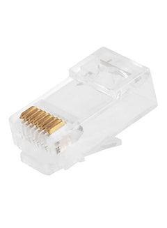 Buy 100-Piece CAT6 Modular Connector Set Clear/Gold in UAE