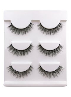 Buy Pair Of 3 3D Mink Hair False Eyelashes Set Black in UAE