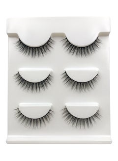 Buy 3-Pair 3D Mink Hair False Eyelashes X24 Set Black in Egypt