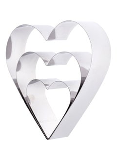 Buy 3-Piece Heart Shaped Cake Baking Tool Silver in Saudi Arabia