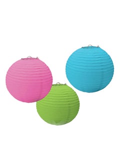 Buy 3-Piece Round Paper Lantern Set Multicolour 9.5inch in UAE