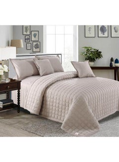 Buy 6-Piece Compressed Two-Sided Comforter Set Microfiber Grey King in Saudi Arabia