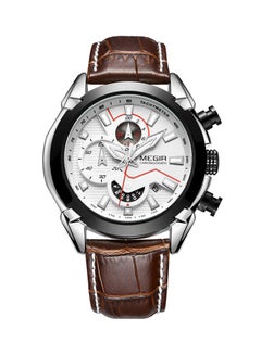 Buy Men's Water Resistant Leather Chronograph Watch MEGIR-0803 in Saudi Arabia