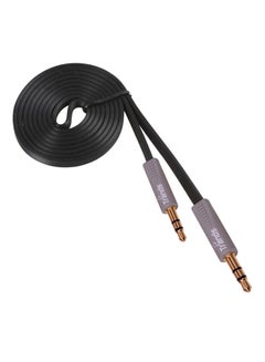 Buy Male To Male Flat Aux Stereo Cable Black in Saudi Arabia