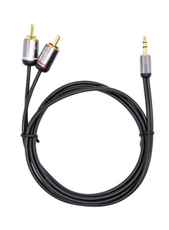 Buy 3.5 mm Male To 2RCA Male Audio Y Splitter Cable Black in UAE