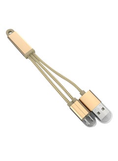 Buy 2-In-1 Keychain Data Sync Charging Cable Gold in UAE