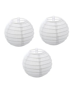 Buy 3-Piece Round Paper Lantern Set 9.5inch in UAE