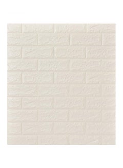 Buy 5-Piece 3D Foam Bricks Wallpaper Set White in Saudi Arabia