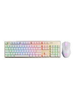 Buy AJ52 Wired RGB Mechanical Keyboard And Mouse Combo With LED Backlit White/Blue/Pink/Red in Egypt