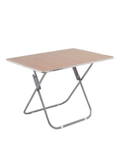 Buy Rectangle Shaped Folding Table Brown/Silver in UAE