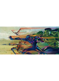 اشتري لوحة فنية من القماش الكتاني لديكور الحائط تمثل ملصقاً لفريق واكاندا من فيلم Avengers Infinity War متعدد الألوان 50x23x3.5سنتيمتر في الامارات