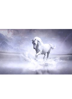 Buy White Horse Wall Art Canvas Print Multicolour 50x31x3.5centimeter in UAE