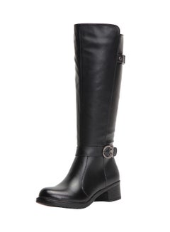 Buy Martin Block Heel Knee High Boots Black in UAE