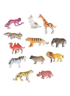 Buy 12-Piece Mini Safari Forest Wild Animals 3centimeter in Saudi Arabia