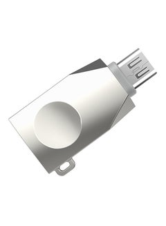 اشتري محول OTG من الزنك من Micro USB إلى USB 3.0 فضي في الامارات