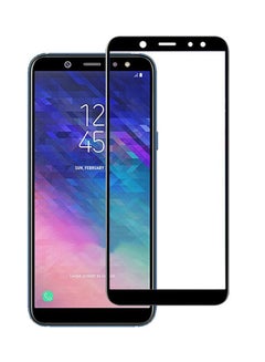 Buy Tempered Glass Screen Protector For Samsung Galaxy A6+ Black/Clear in Saudi Arabia