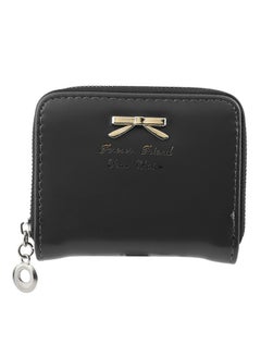 Buy Leather Zip Around Coin Purse Black in UAE