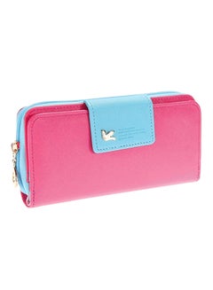 Buy Multifunctional Leather Wallet Pink in Saudi Arabia