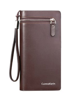 Buy Multifunctional Leather Wallet Brown in Saudi Arabia