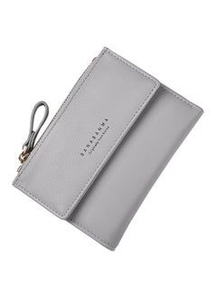 Buy Multifunctional Leather Wallet Grey in UAE