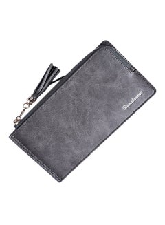 Buy Multifunctional Leather Wallet Grey in UAE