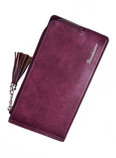 Buy Multifunctional Leather Wallet Burgundy in UAE