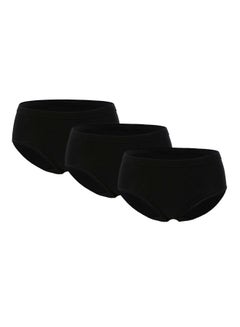 Buy Pack Of 3 Cotton Briefs BY1701LB Black in UAE