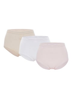 Buy Pack Of 3 Cotton Briefs BY1818LC Skin/Light Pink/White in UAE