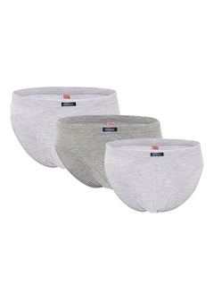 Buy Pack Of 3 Cotton Briefs MAR1003 Light Grey/Dark Grey in UAE