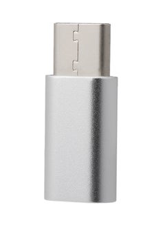 Buy Female USB Type-C To Male Micro USB Adapter Silver in Saudi Arabia