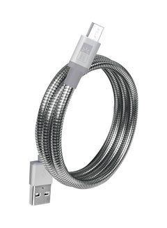 Buy USB Type C Chrome Spiral Cable Grey in Saudi Arabia