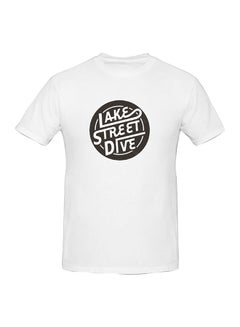 Buy Lake Street Dive Printed Cotton Short Sleeve T-shirt White in UAE