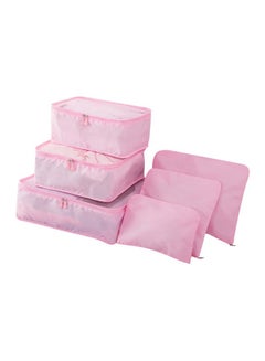 Buy 6-Piece Travel Organizer Bags Set Pink in UAE