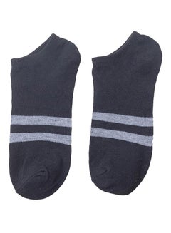 Buy Striped Casual Ankle Socks Black/Grey in Saudi Arabia