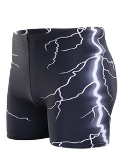 Buy Lightning Breathable Swim Shorts Black/White in Saudi Arabia