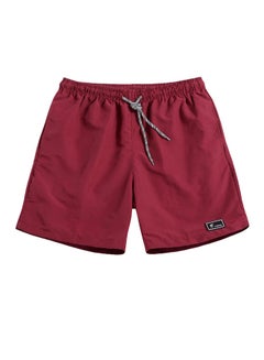 Buy Solid Workout Fitness Quick Dry Shorts Burgundy in Saudi Arabia