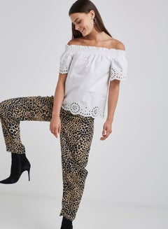 Buy Cheetah Print Trousers Multicolour in UAE