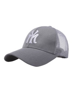 Buy NY Embroidery Summer Mesh Snapback Hat Grey in UAE