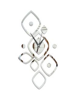 Buy Artistic Frameless Modern Designed Mirror Surface Wall Clock Silver 28x28cm in Saudi Arabia