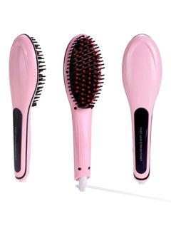 Buy Fast Hair Straightener Brush Pink/Black in UAE