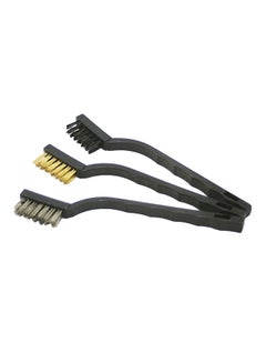 Buy 3-Piece Wire Brush Set Black/Yellow/Grey 17.5cm in Saudi Arabia