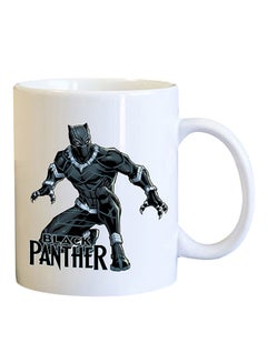 اشتري مج قهوة بطبعة عبارة "Black Panther" أبيض/أسود في الامارات