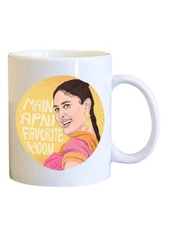 Buy Main Apni Favorite Hoon Printed Coffee Mug White/Yellow/Pink in UAE