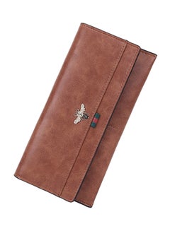 Buy Leather Trifold Wallet Brown in UAE